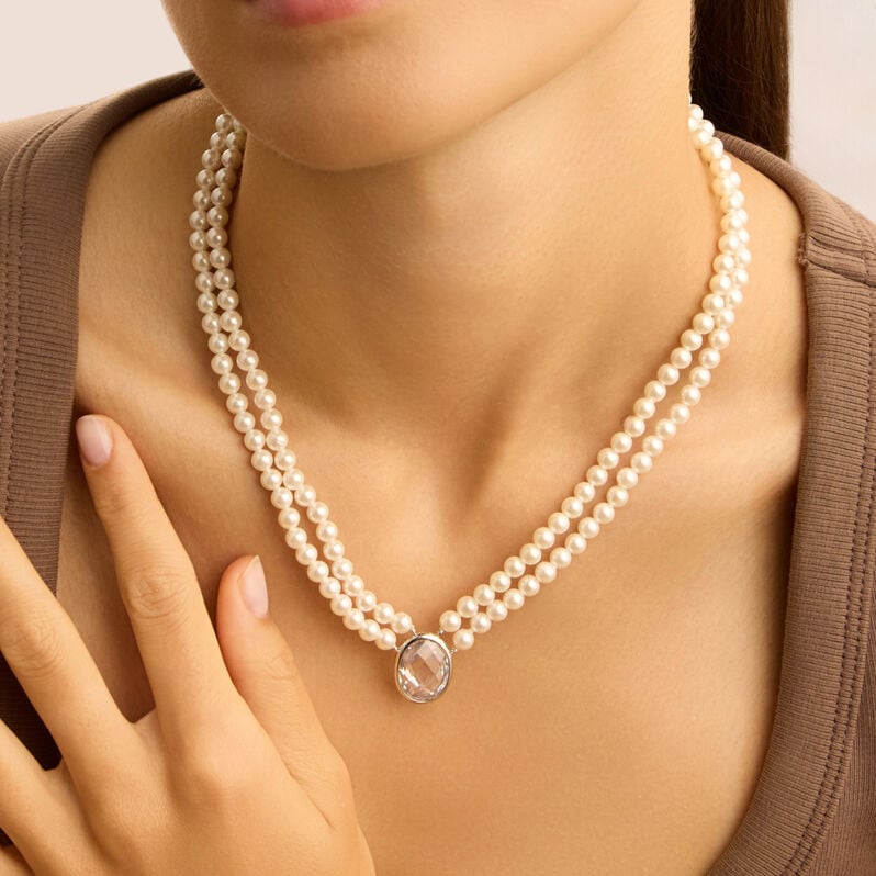 Collana Silver Pearls Argento Rodiato Perla sintentica Cubic Zirconia - Collane Donna | Stroili