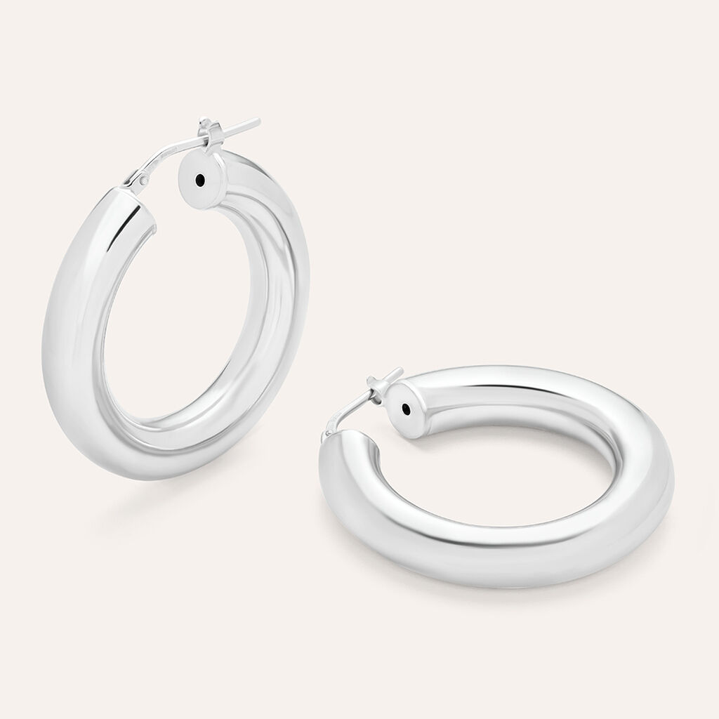 Orecchini A Cerchio Silver Collection Argento Rodiato