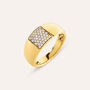 Anello Fascia Desideria Argento Nobile Dorato Cubic Zirconia