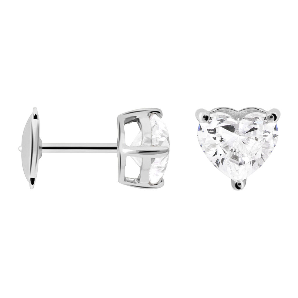 Orecchini Lobo Punto Luce Diamade Oro Bianco Diamante Lab-Grown - Orecchini a Lobo Donna | Stroili