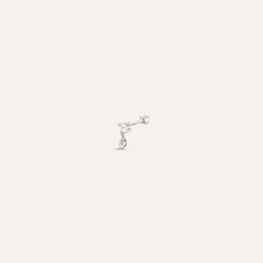 Piercing Orecchio Bon Ton Oro Bianco Cubic Zirconia