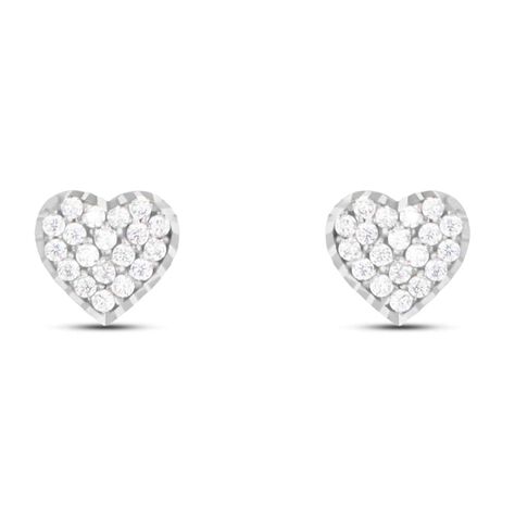 Orecchini Lobo Bon Ton Oro Bianco Cubic Zirconia - Orecchini a Lobo Donna | Stroili