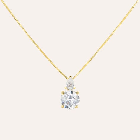 Collana Doppio Punto Luce Claire Oro Giallo Cubic Zirconia - Collane Punto Luce Donna | Stroili