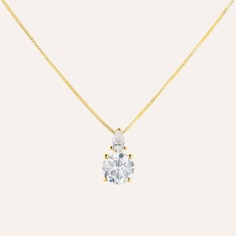 Collana Doppio Punto Luce Claire Oro Giallo Cubic Zirconia - Collane Punto Luce Donna | Stroili