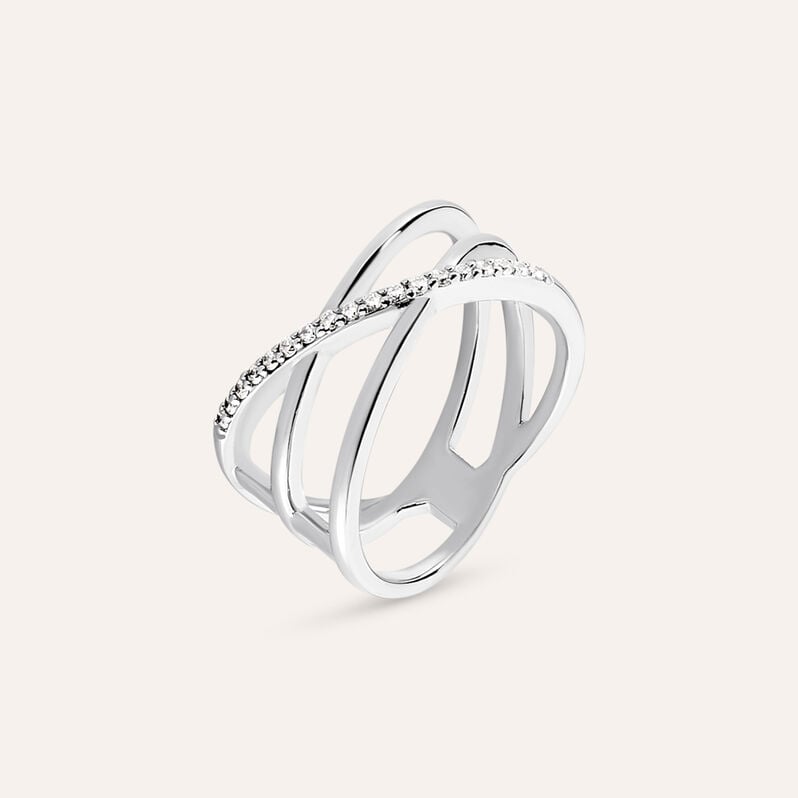 Anello in argento 925 e zirconi - Anelli Eleganti Donna | Stroili