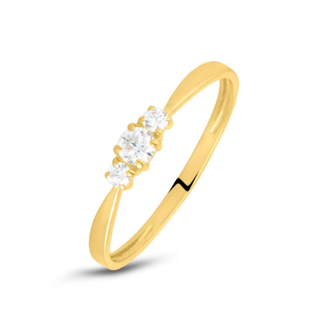 Anello Trilogy Claire Oro Giallo Cubic Zirconia