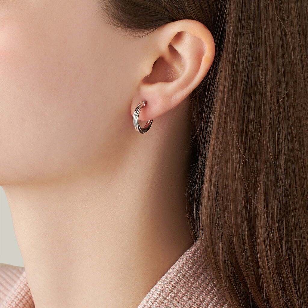 Orecchini A Cerchio Silver Collection Argento Rodiato