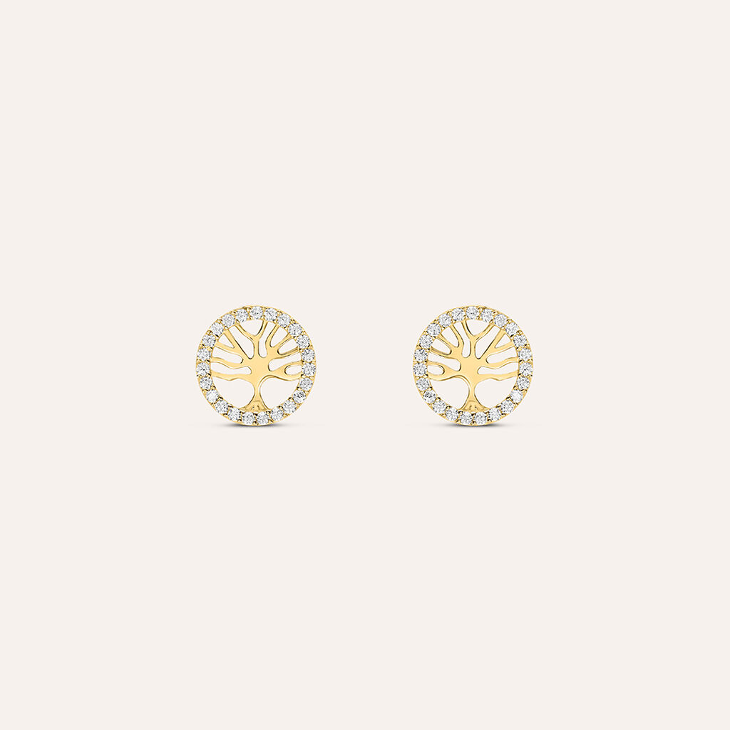 Orecchini Lobo Bon Ton Oro Giallo Cubic Zirconia - Orecchini a Lobo Donna | Stroili