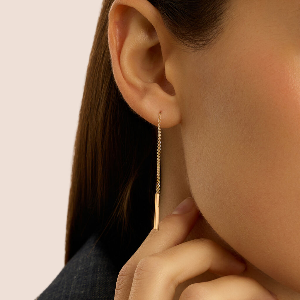 Mono Orecchino Pendente Saliscendi Beverly Oro Giallo