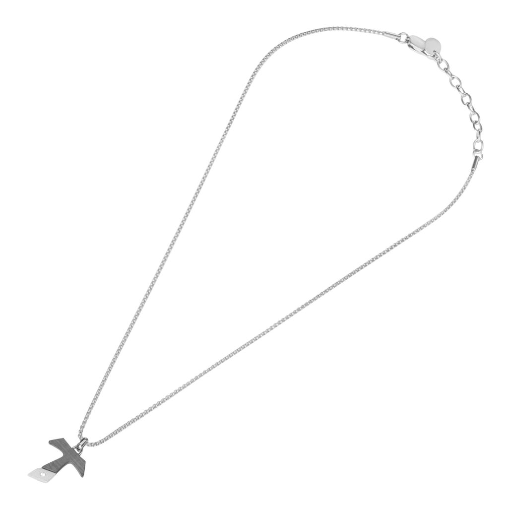 Collana Man Code Acciaio Bicolore Bianco / Nero Cubic Zirconia - Collane Uomo | Stroili