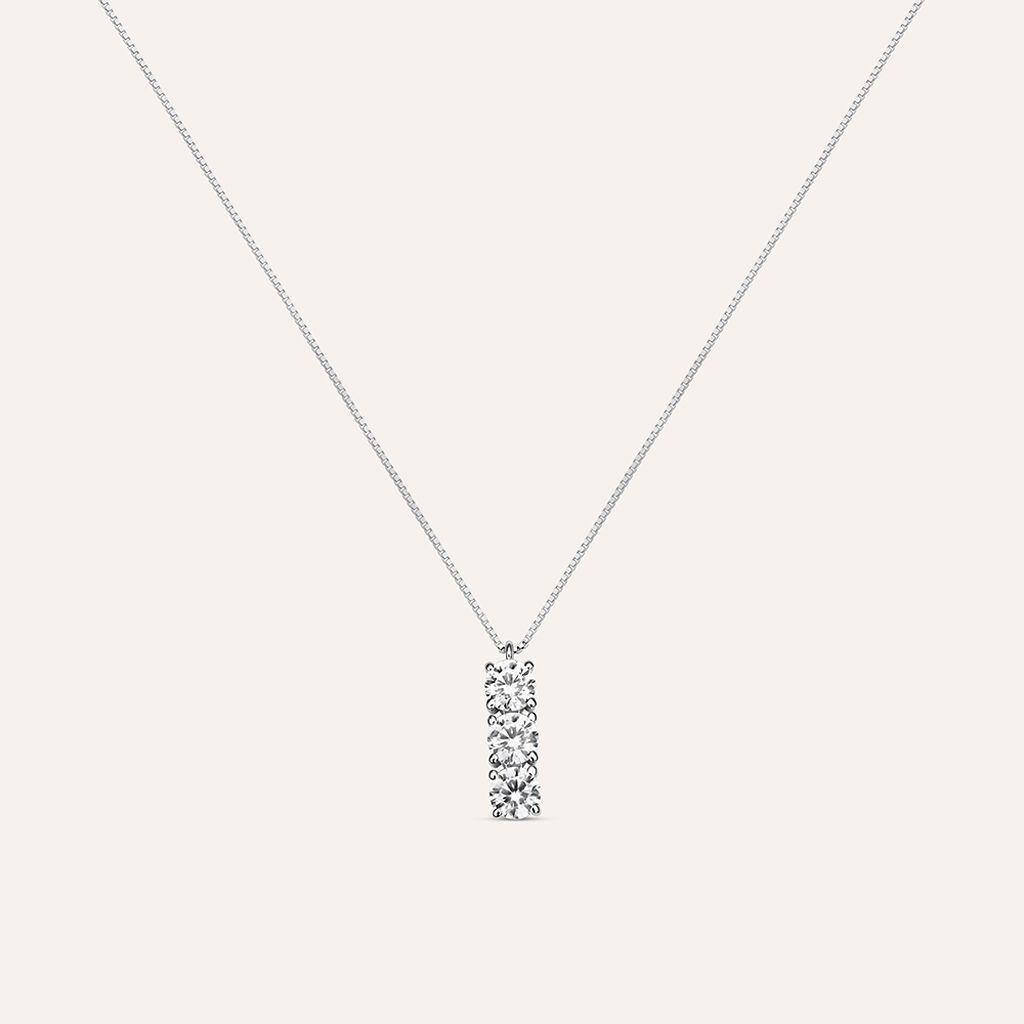 Collana Trilogy Claire Oro Bianco Cubic Zirconia - Gioielli Donna | Stroili