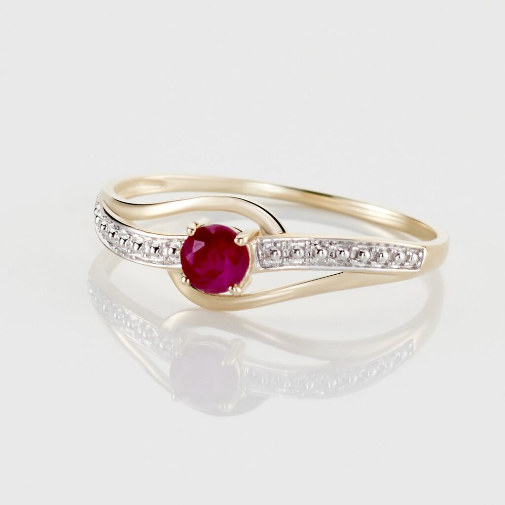 Anello Solitario Charlotte Oro Giallo Rubino