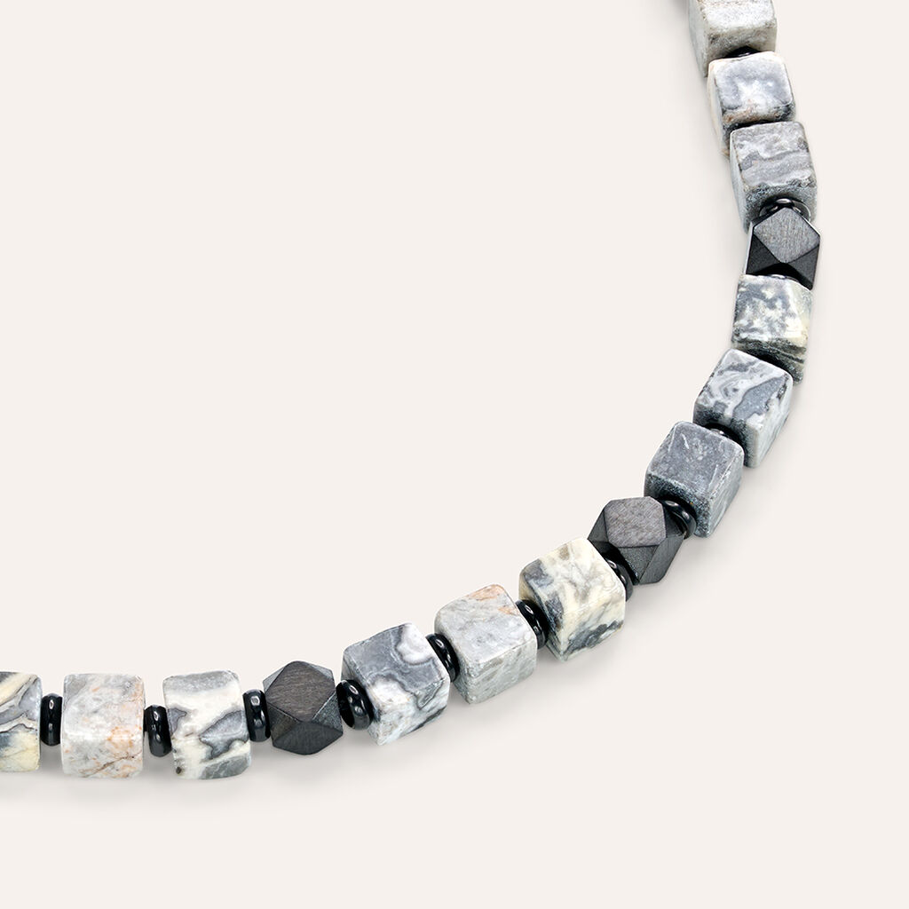 Bracciale Man Code Acciaio Antracite Labradorite