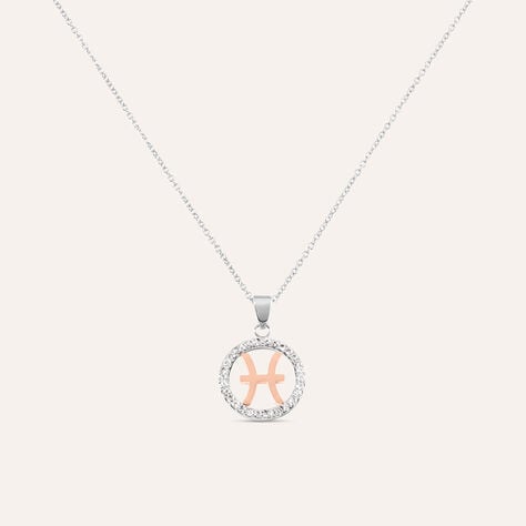 Collana Sunrise Acciaio Bicolore Bianco / Rosa Cubic Zirconia - Collane Donna | Stroili