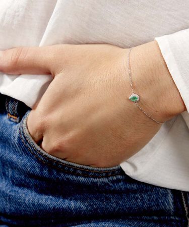Bracciale Charlotte Oro Bianco Smeraldo Diamante
