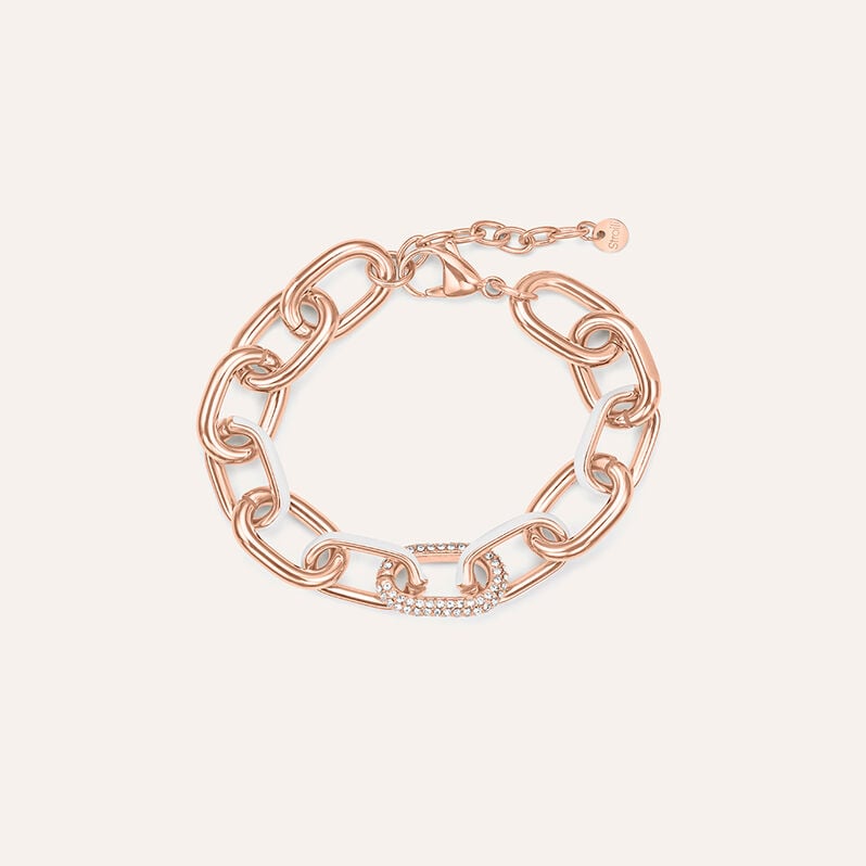 Bracciale Catena Lady Sweet Acciaio Rosa Cristallo - Bracciali Donna | Stroili