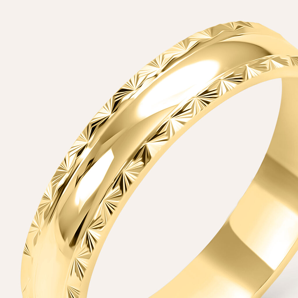 Fede Classica Diamantata 4 mm Oro Giallo