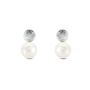 Orecchini Lobo Silver Pearls Argento Rodiato Perla sintentica