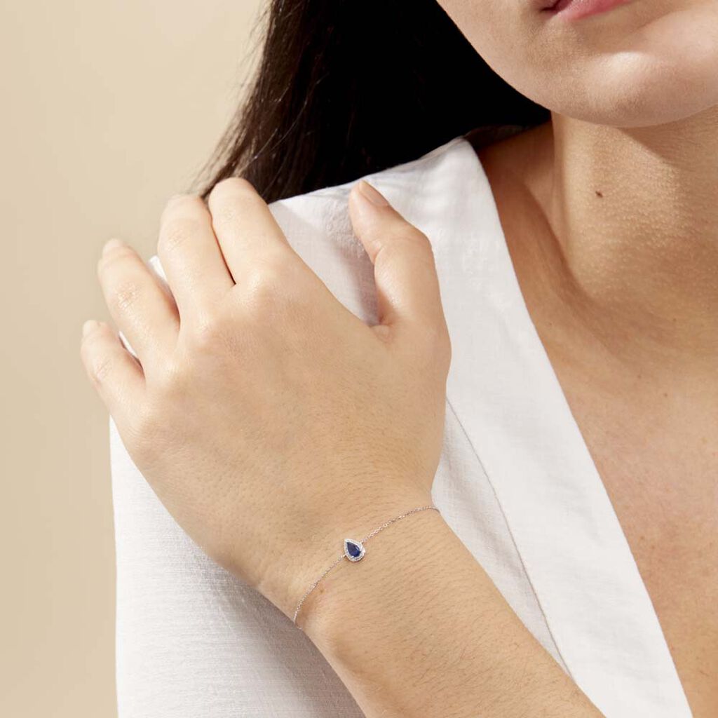 Bracciale Charlotte Oro Bianco Zaffiro Diamante - Bracciali Donna | Stroili