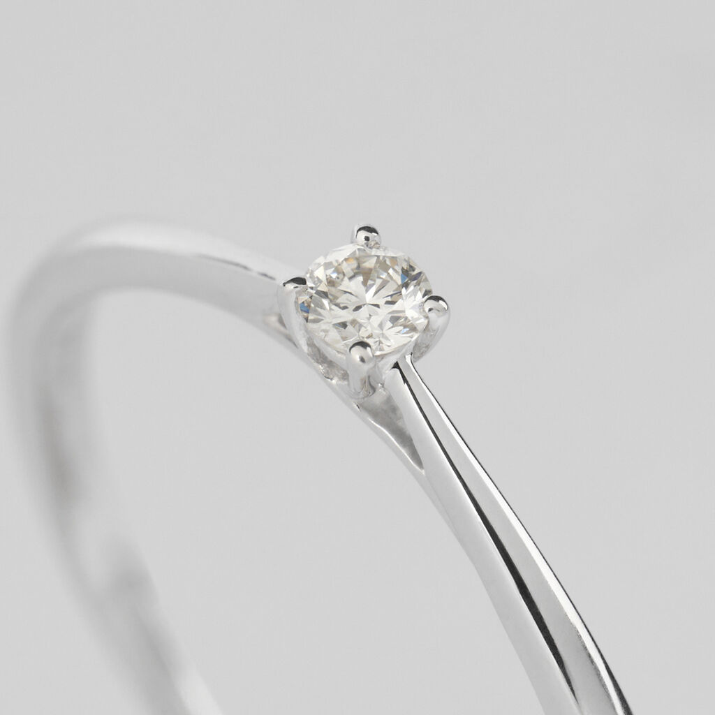 Anello Solitario Grace Oro Bianco Diamante - Anelli con Pietre Donna | Stroili