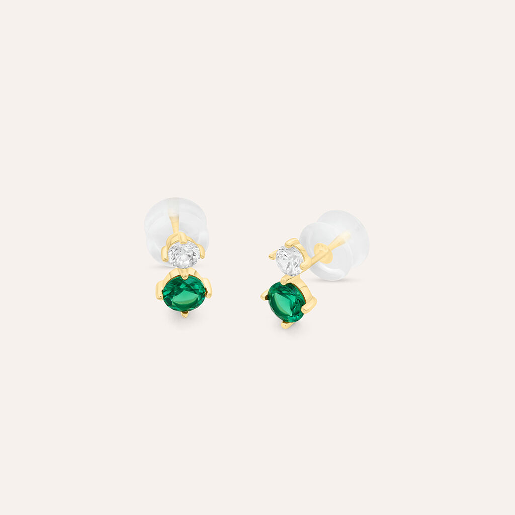 Orecchini Lobo Doppio Punto Luce Claire Oro Giallo Cubic Zirconia - Orecchini a Lobo Donna | Stroili