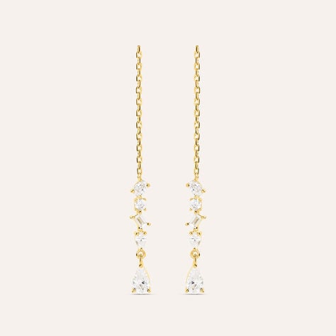 Orecchini Pendenti Silver Glow Argento Dorato Cubic Zirconia - Orecchini Pendenti Donna | Stroili