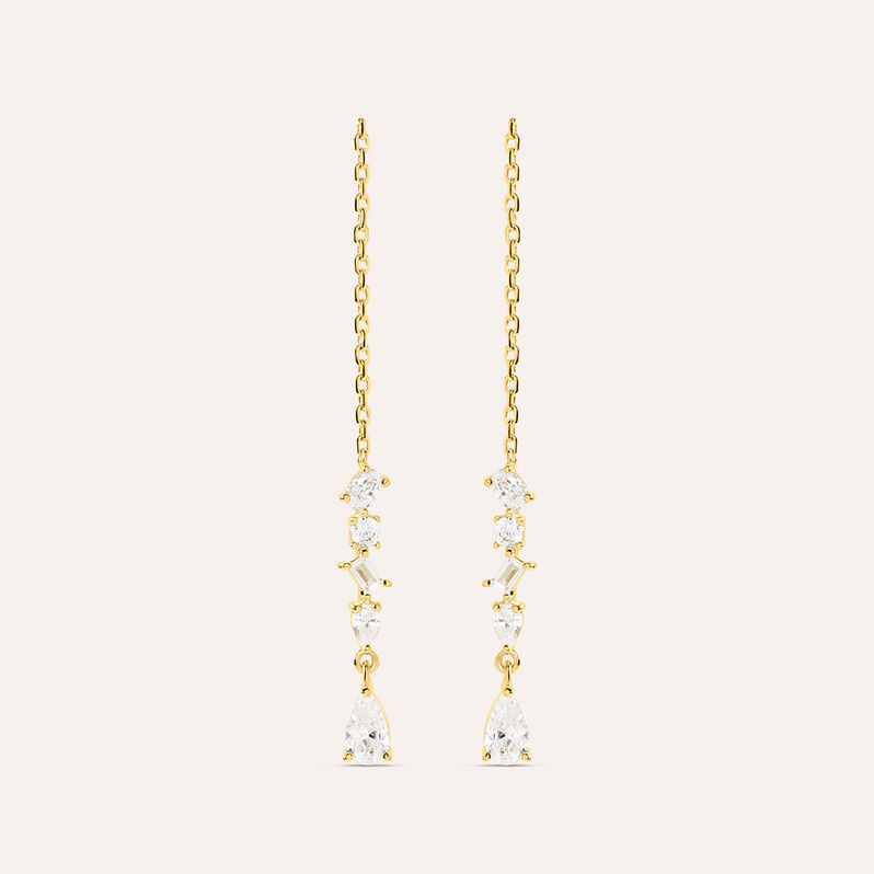 Orecchini Pendenti Silver Glow Argento Dorato Cubic Zirconia - Orecchini Pendenti Donna | Stroili