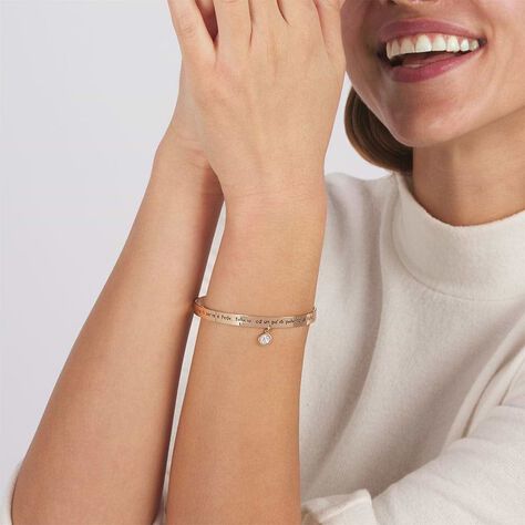 Bangle Lady Message Acciaio Rosa Cristallo - Bracciali Rigidi Donna | Stroili