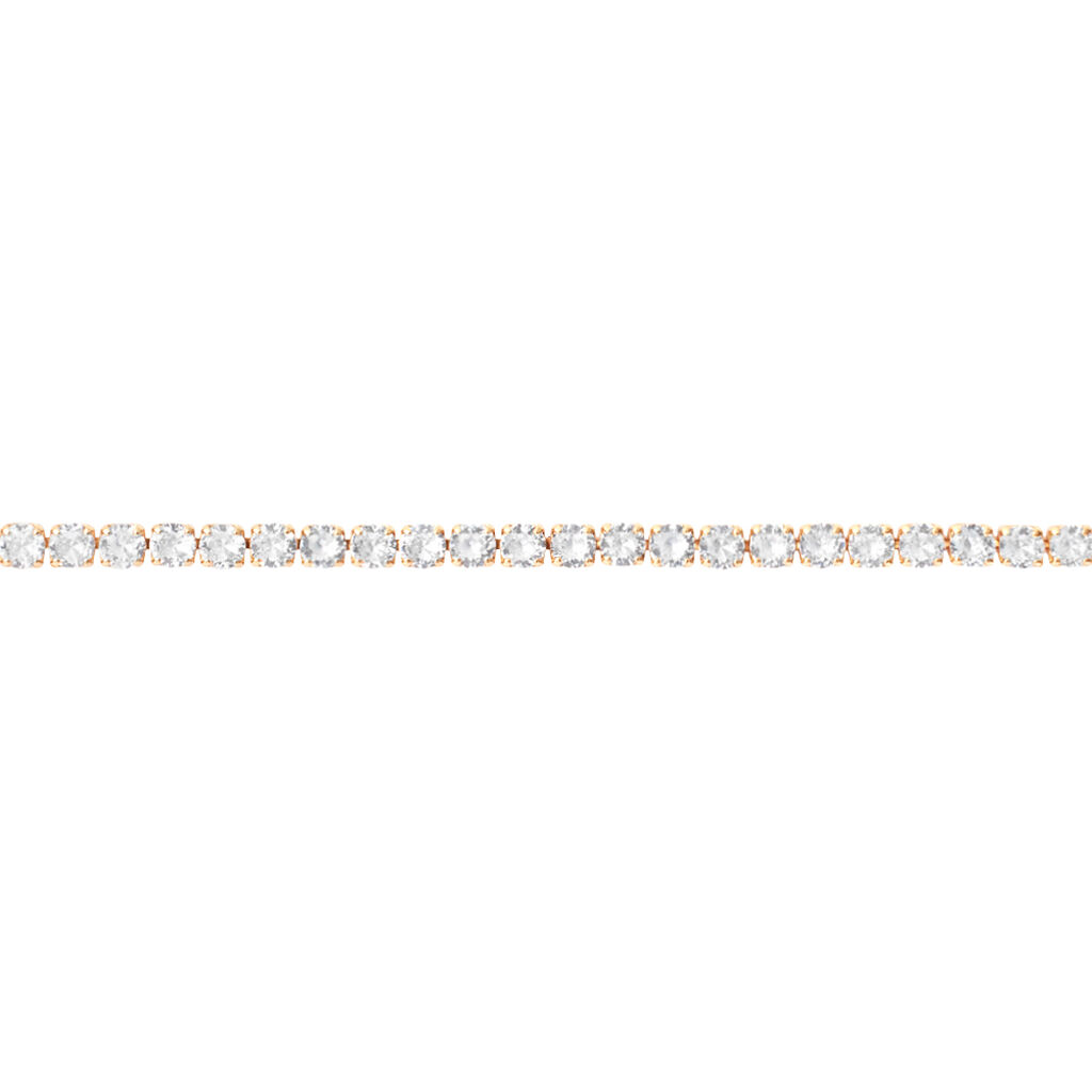 Bracciale Tennis Romantic Shine Metallo Dorato Cristallo - Bracciali Tennis Donna | Stroili