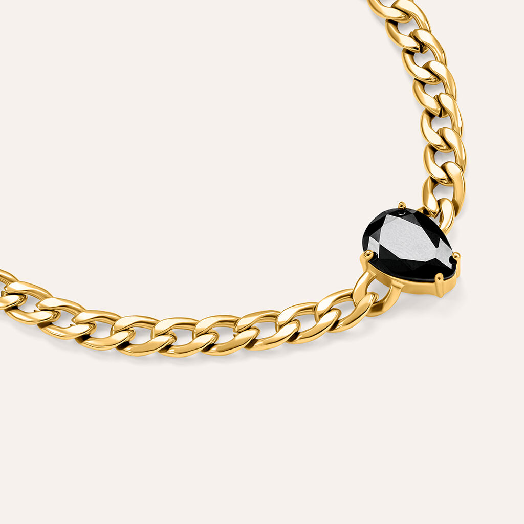 Bracciale Catena Radiance Acciaio Dorato Cristallo