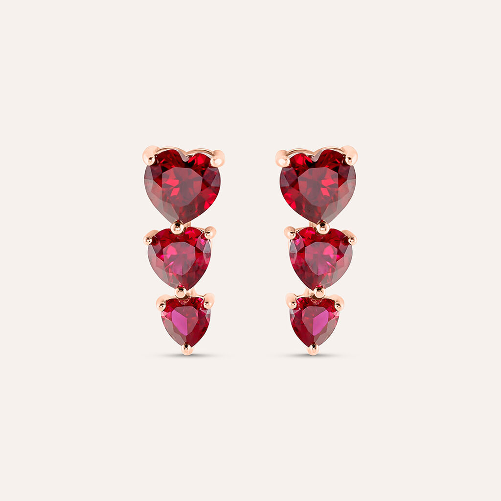 Orecchini A Lobo In Argento Sterling 925 Con Rosa In Plastica - Gioiello Elegante E Colorato, Dimensioni 0,8 Cm - Perfetti Come Regalo In Confezione Regalo Di Qualità (Rosso)