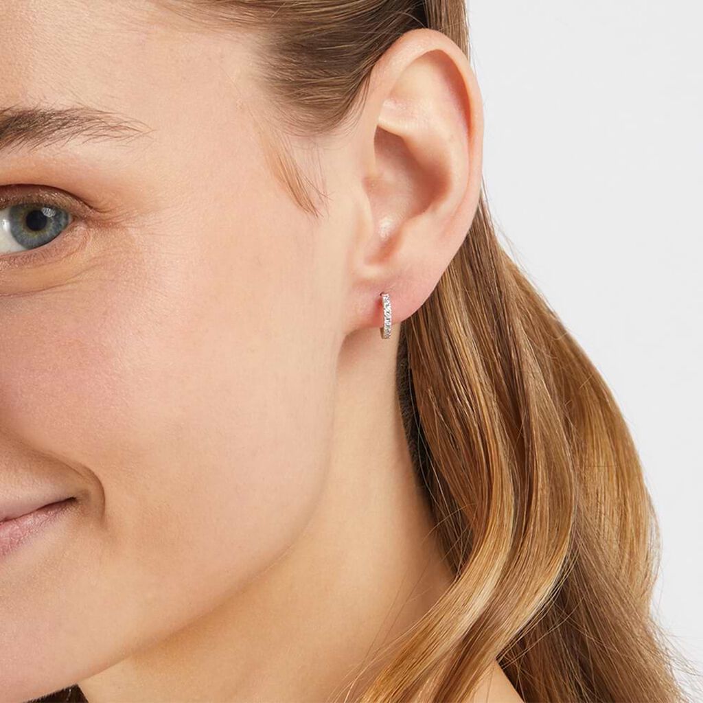 Orecchini A Cerchio Claire Oro Bianco Cubic Zirconia - Orecchini a Cerchio Donna | Stroili