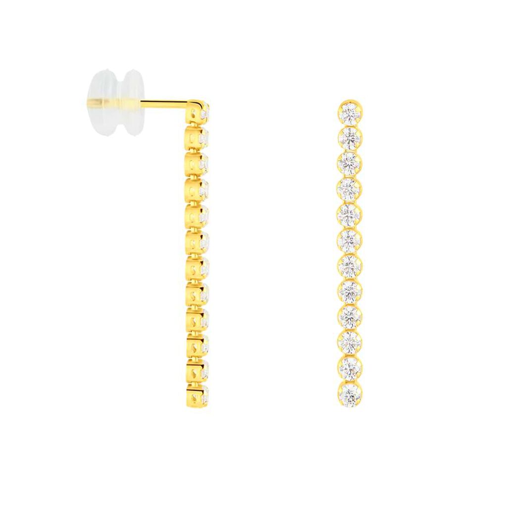 Orecchini Pendenti Tennis Claire Oro Giallo Cubic Zirconia - Orecchini Pendenti Donna | Stroili