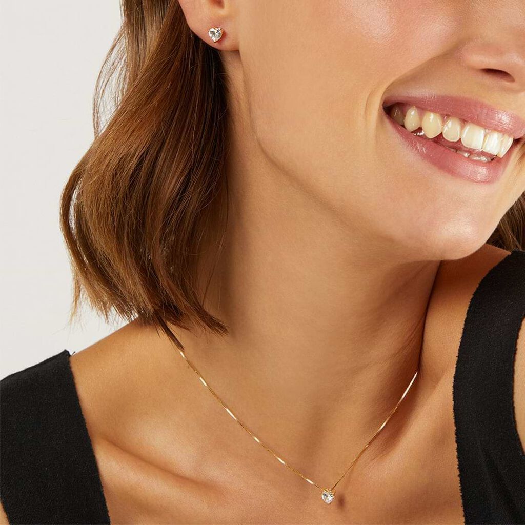 Orecchini Lobo Punto Luce Claire Oro Giallo Cubic Zirconia - Orecchini a Lobo Donna | Stroili