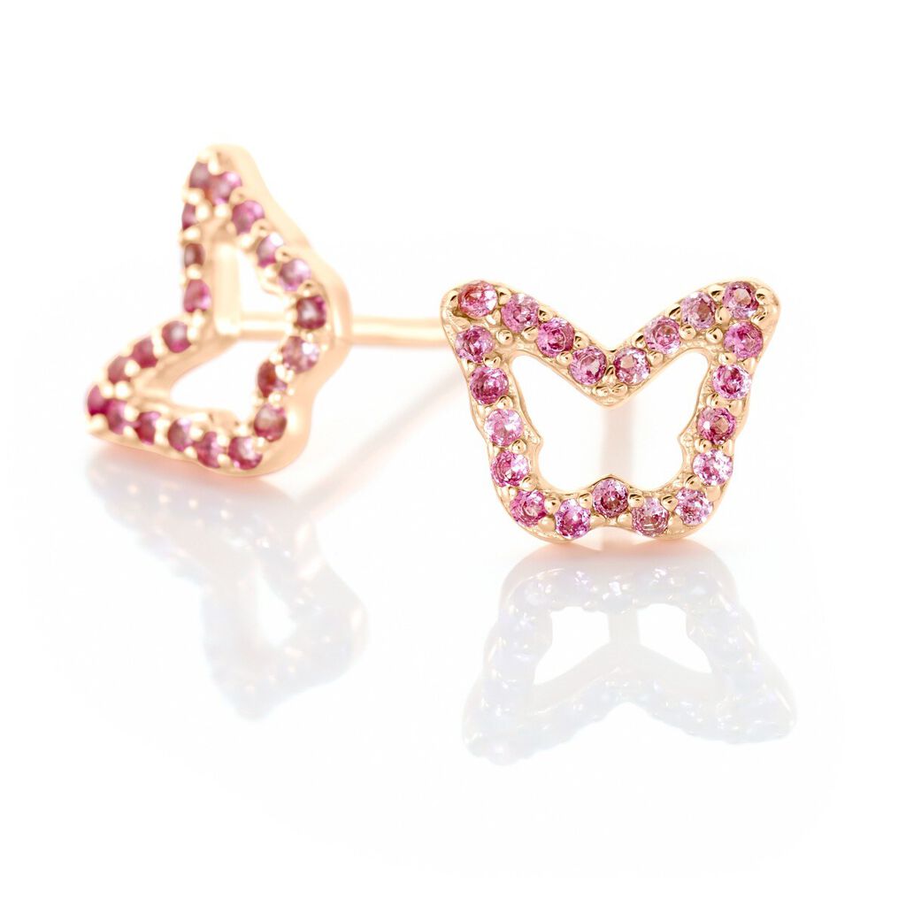 Orecchini Lobo Silver Rainbow Argento Rosa Cubic Zirconia