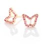 Orecchini Lobo Silver Rainbow Argento Rosa Cubic Zirconia