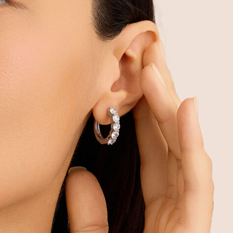 Orecchini A Cerchio Silver Elegance Argento Rodiato Cubic Zirconia - Orecchini a Cerchio Donna | Stroili