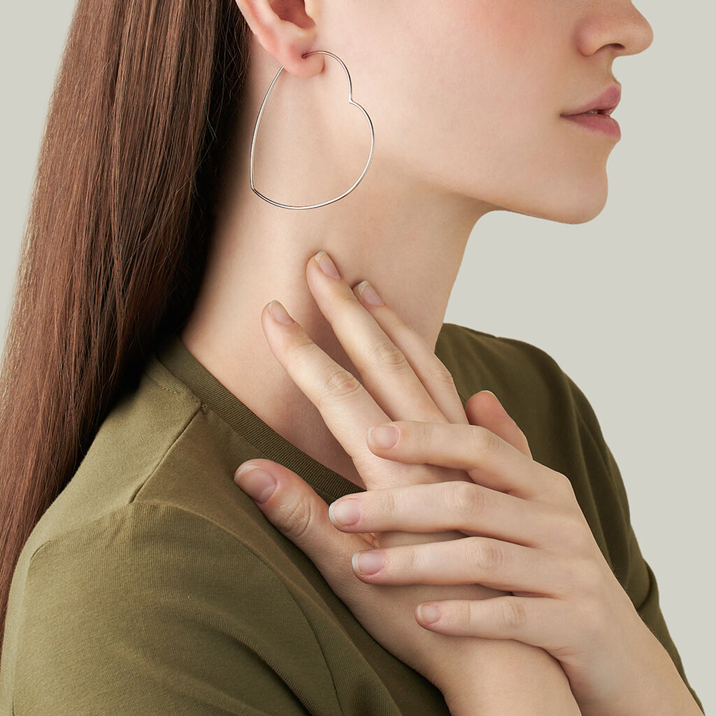 Mono Orecchino A Cerchio Silver Collection Argento Rodiato