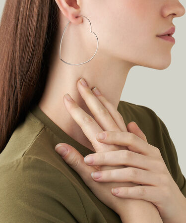 Mono Orecchino A Cerchio Silver Collection Argento Rodiato