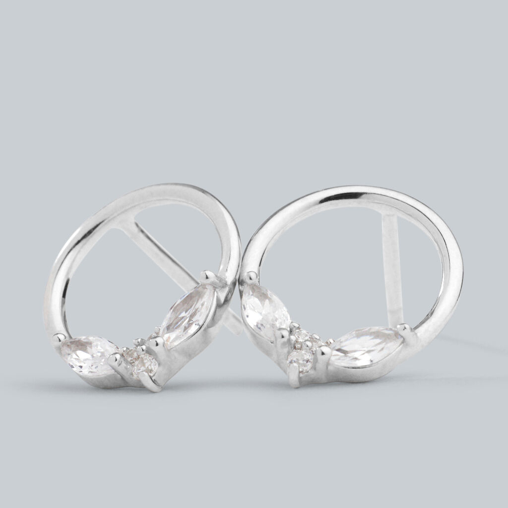 Orecchini Lobo Silver Elegance Argento Rodiato Cubic Zirconia - Orecchini a Lobo Donna | Stroili
