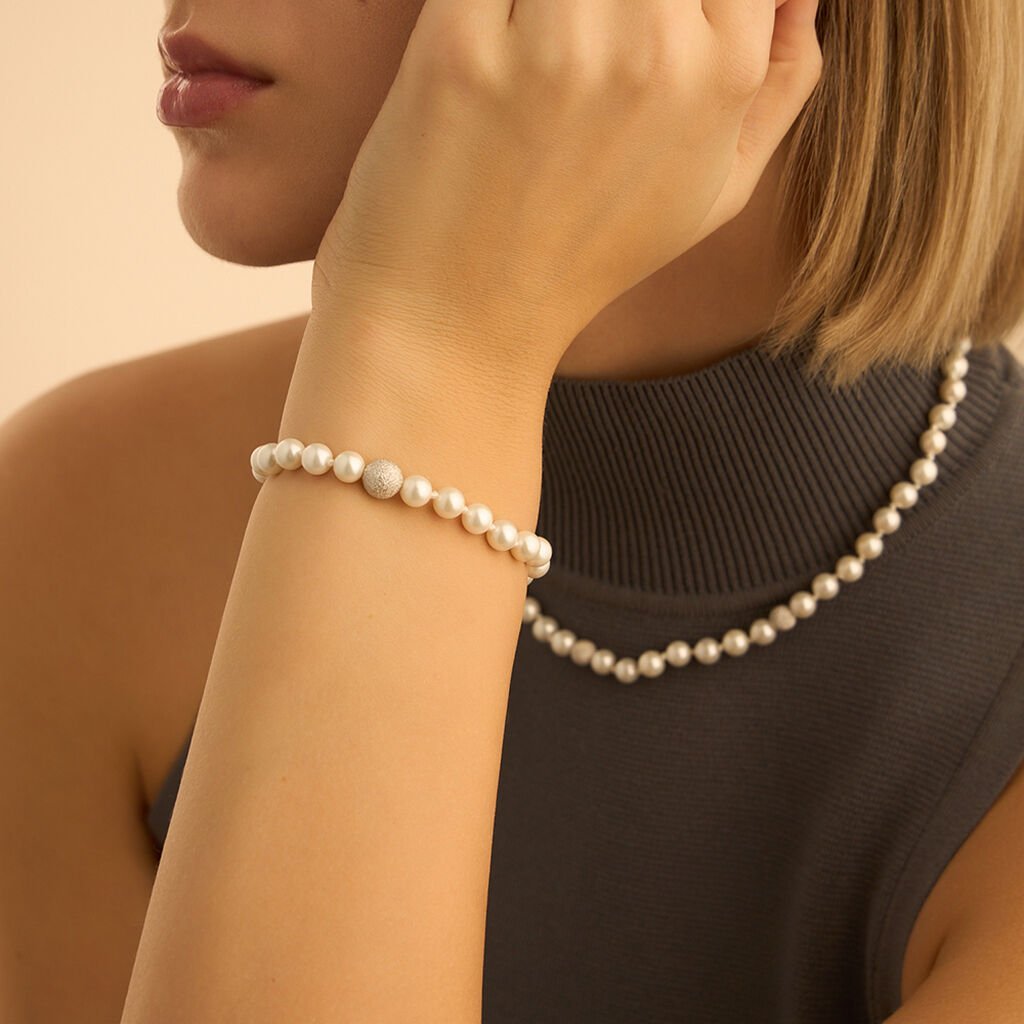 Bracciale Silver Pearls Argento Rodiato Perla sintentica