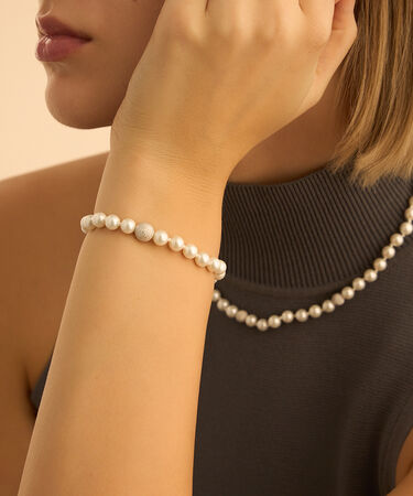Bracciale Silver Pearls Argento Rodiato Perla sintetica