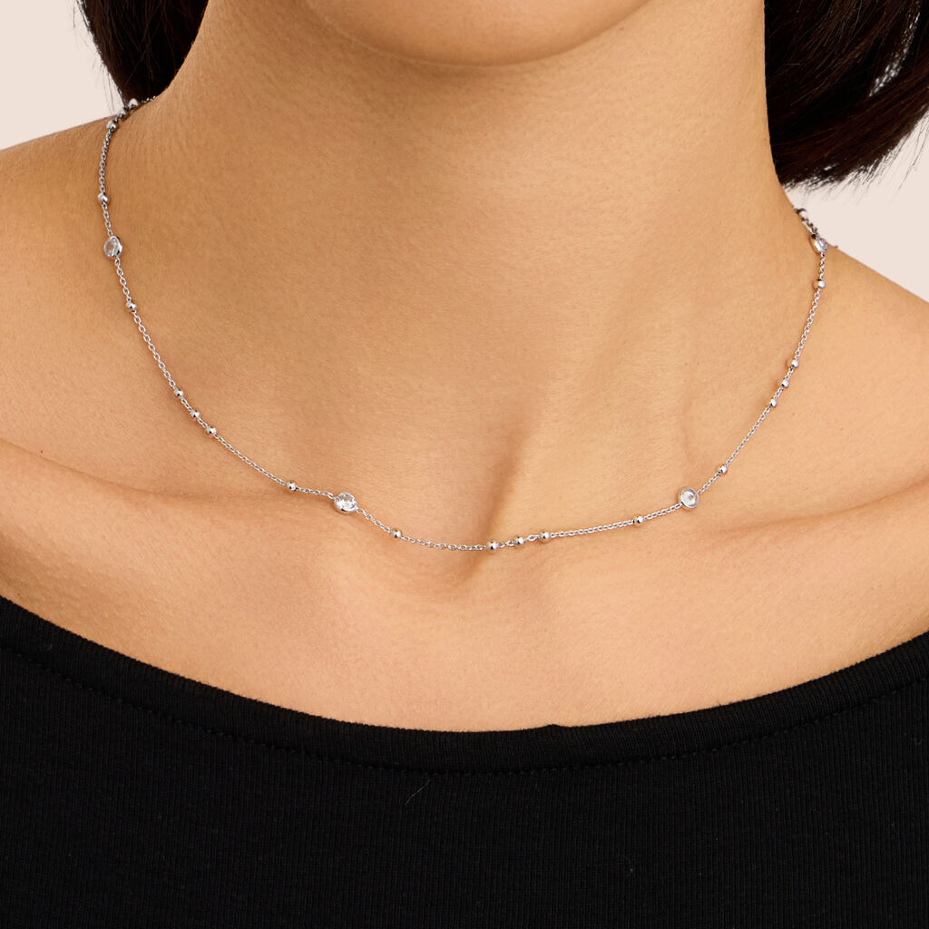 Collana Silver Elegance Argento Rodiato Cubic Zirconia