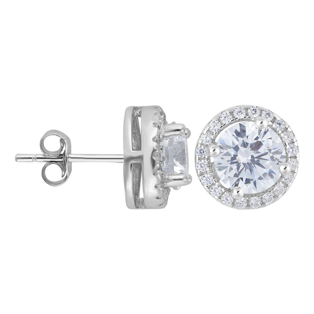 Orecchini Lobo Punto Luce Silver Elegance Argento Rodiato Cubic Zirconia - Orecchini a Lobo Donna | Stroili