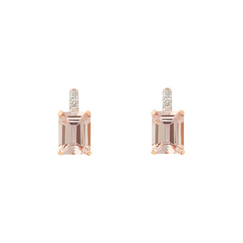 Orecchini Lobo Jasmine Oro Rosa Morganite Diamante - Orecchini a Lobo Donna | Stroili