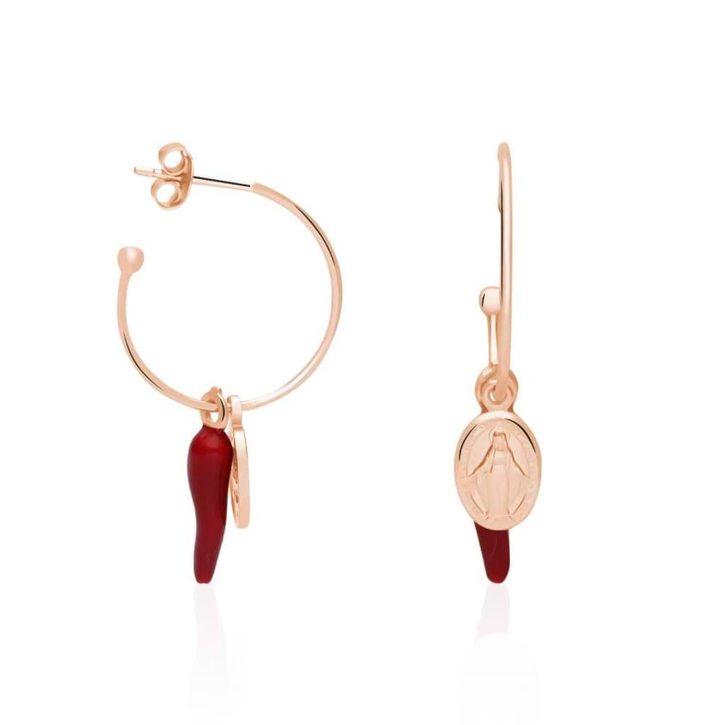Orecchini A Cerchio Rosario Silver Soul Argento Rosa - Orecchini a Cerchio Donna | Stroili