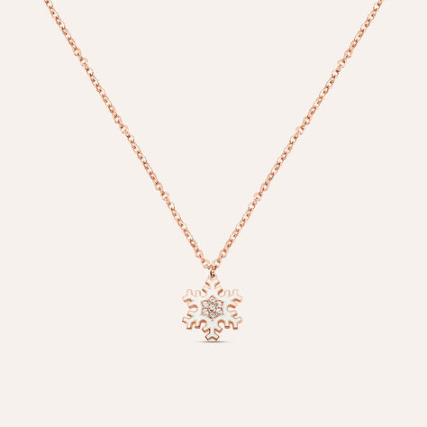 Collana Lady Sweet Acciaio Rosato Fiocco di neve e Cristalli - Collane Donna | Stroili