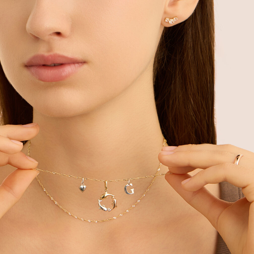 Orecchini Lobo Trilogy Bon Ton Oro Giallo Cubic Zirconia