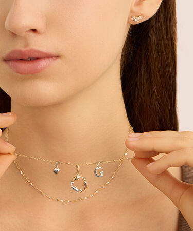 Orecchini Lobo Trilogy Bon Ton Oro Giallo Cubic Zirconia