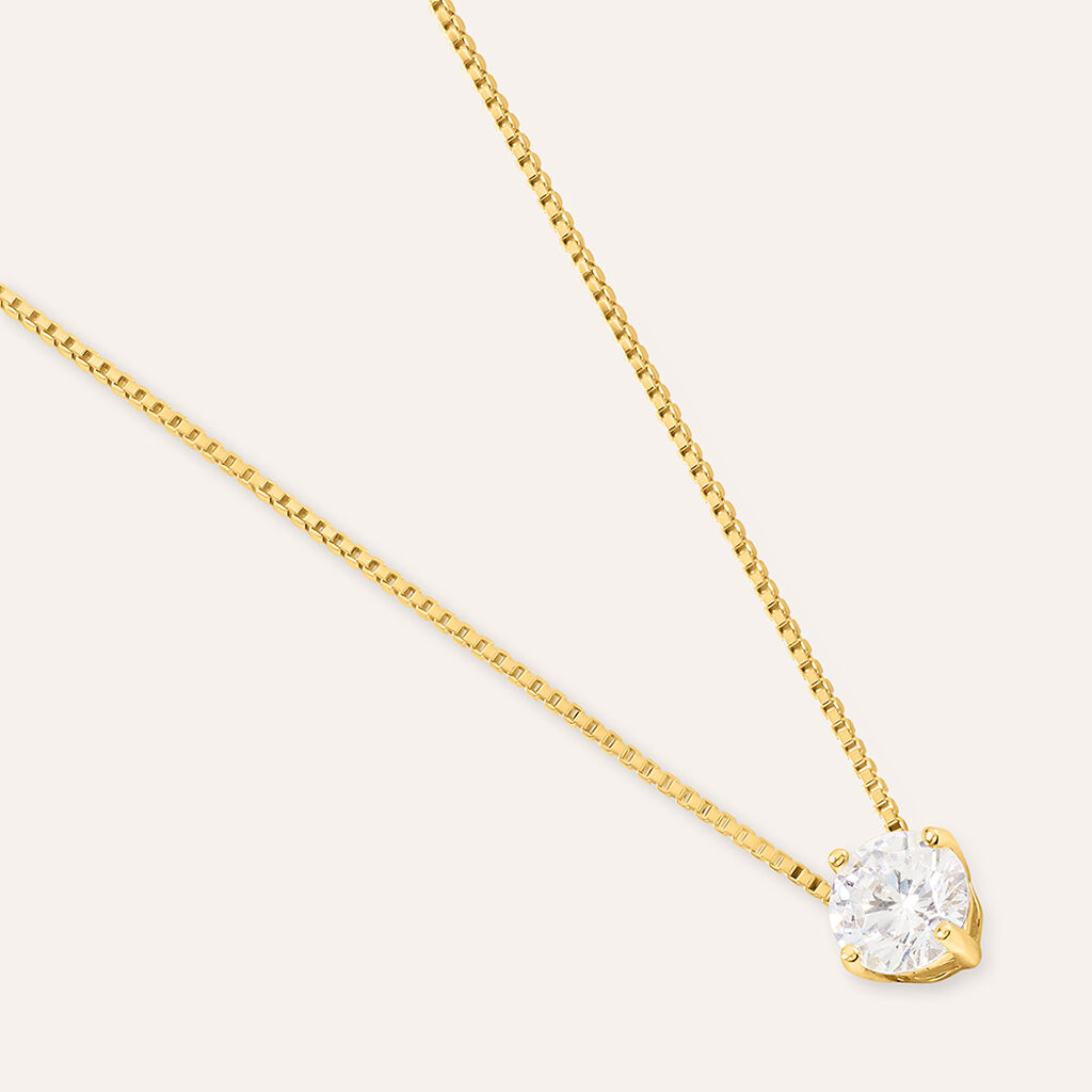 Collana Punto Luce Silver Glow Argento Dorato Cubic Zirconia